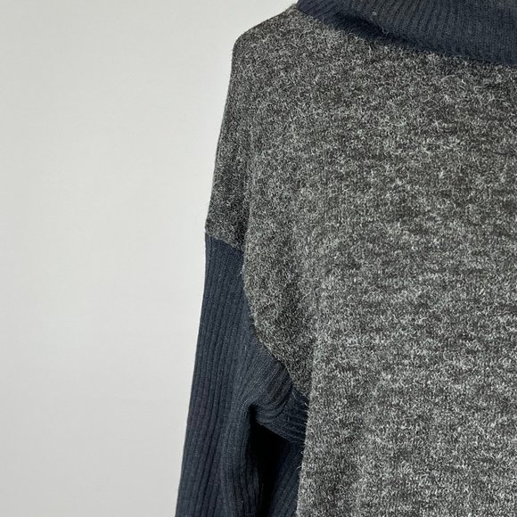 Anthropologie A’Reve Womens Gray Cowl Neck Sweater Fuzzy Oversized size Small - Picture 4 of 15